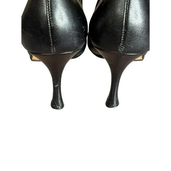 Manolo Blahnik Black Banded Leather Ankle Booties EU 36.5 Chic Band Detail - Picture 6 of 11